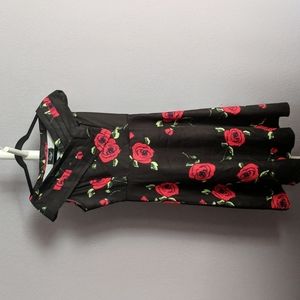 NWT Black red flower dress, size M